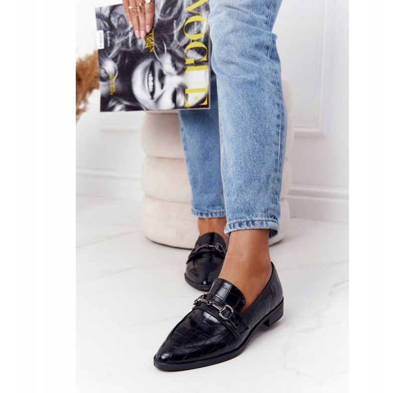 Eleganckie Damskie Mokasyny S.Barski Czarne 2