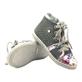 Trzewiki buty dziecięce z dżetami Bartek 84254 różowe szare 3