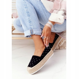 Espadryle Na Słomkowej Platformie S.Barski Czarne 1
