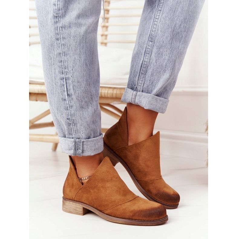 PS1 Damskie Botki Z Wycięciami Camel Hillary brązowe 1