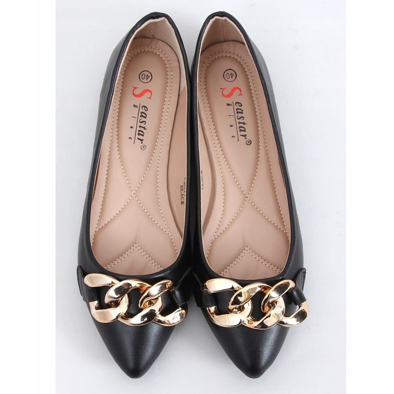 Baleriny z łańcuchem czarne CD82P Black 1