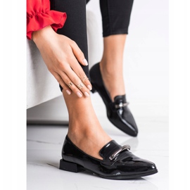 S. BARSKI Lakierowane Mokasyny W Szpic czarne 2