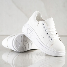 SHELOVET Stylowe Sneakersy Z Eko Skóry białe 3