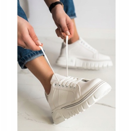 SHELOVET Białe Sneakersy Na Platformie 1