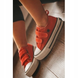 Dziecięce Niskie Trampki Na Rzepy Big Star HH374098 Czerwone 2