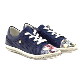Granatowe buty dziecięce w kwiatki Bartek 85524 niebieskie 4