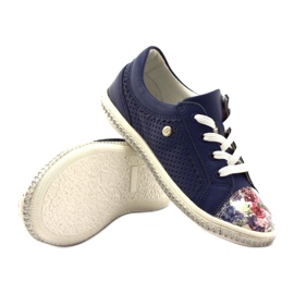 Granatowe buty dziecięce w kwiatki Bartek 85524 niebieskie 3