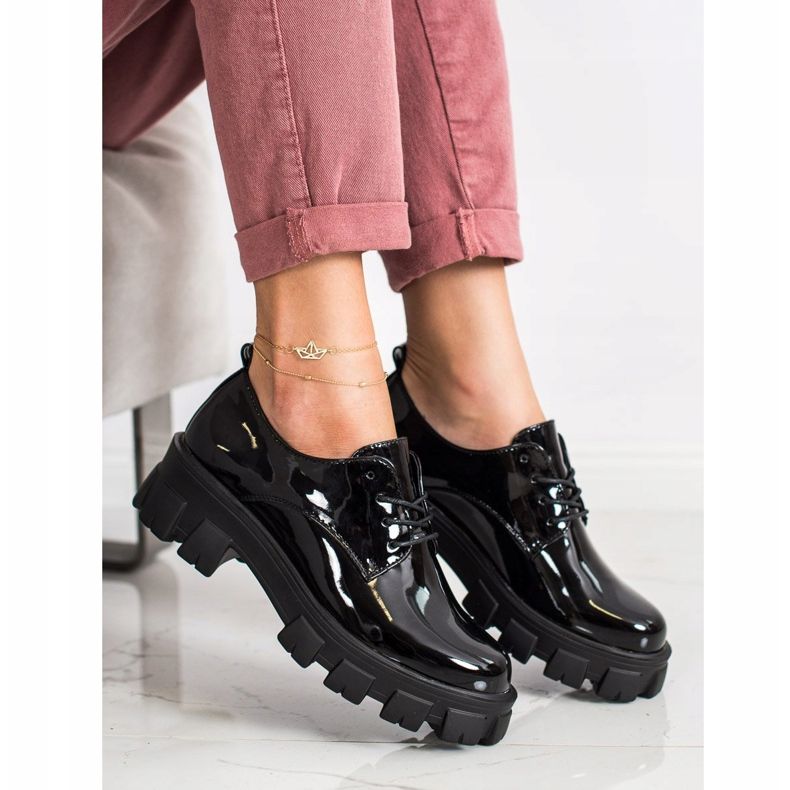 Seastar Modne Półbuty Na Platformie czarne 1