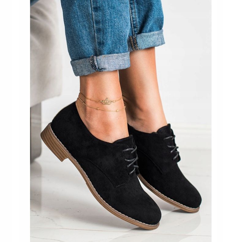 Seastar Sznurowane Półbuty Z Zamszu czarne 1