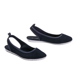 Granatowe balerinki skórzane Frida 1