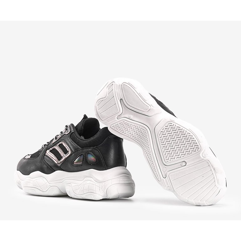 Czarne sneakersy na grubej podeszwie Annette 2