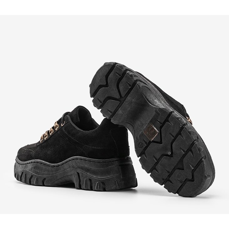 Czarne sneakersy na grubej podeszwie Cecilia 1