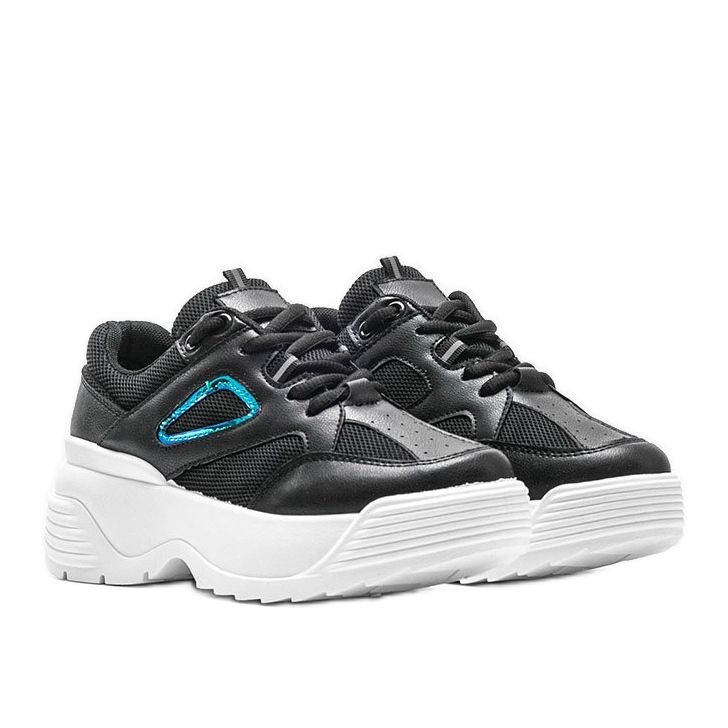 Czarne sneakersy na grubej podeszwie Jaida 1