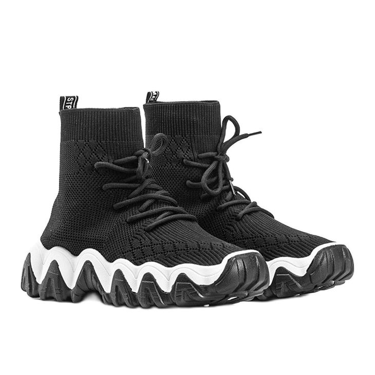 Czarne sneakersy skarpetkowe Gisselle 1