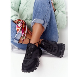 Damskie Sneakersy Na Dużej Podeszwie Czarne New York 1