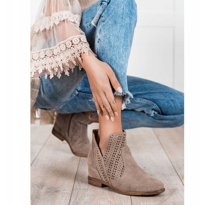 Filippo Wiosenne Ażurowe Botki brązowe 1