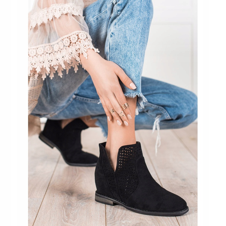 S. BARSKI Wiosenne Botki Z Wycięciem S.BARSKI czarne 1