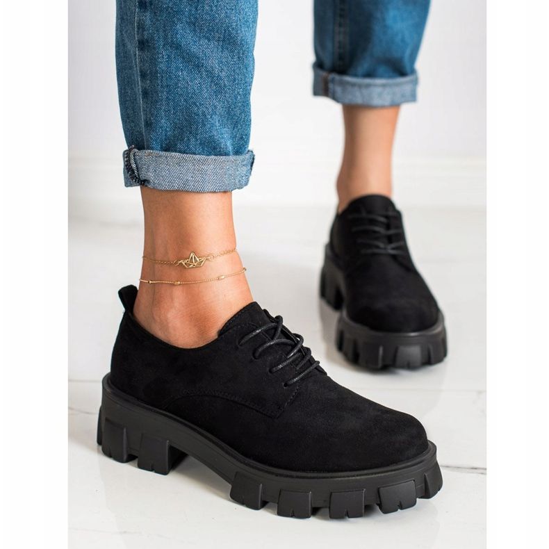 Seastar Modne Półbuty Na Platformie czarne 1