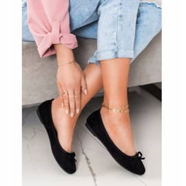 Clowse Klasyczne Baleriny Z Zamszu czarne 1