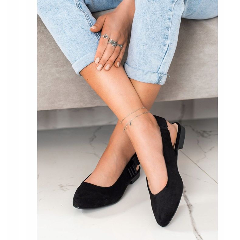 Sergio Leone Wsuwane Czółenka Z Kokardką czarne 2