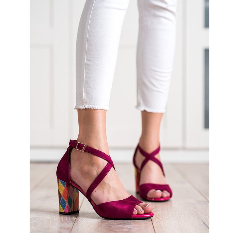 Modne Czółenka Sergio Leone różowe 1