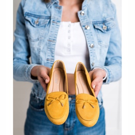 Abloom Zamszowe Lordsy Z Kokardą żółte 2