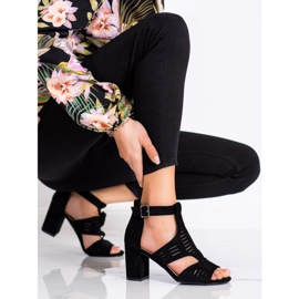 Ażurowe Sandały Sergio Leone czarne 1