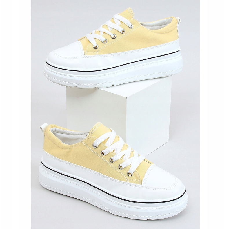 Trampki wysoka podeszwa żółte BL228P Yellow 1