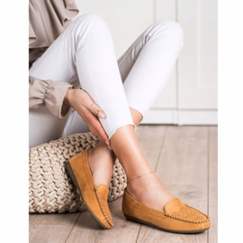 Best Shoes Mokasyny Z Ażurowym Wzorem brązowe 1