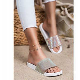 Seastar Klapki Z Kryształkami białe 1