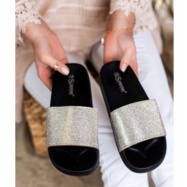 Seastar Klapki Z Kryształkami czarne srebrny 1