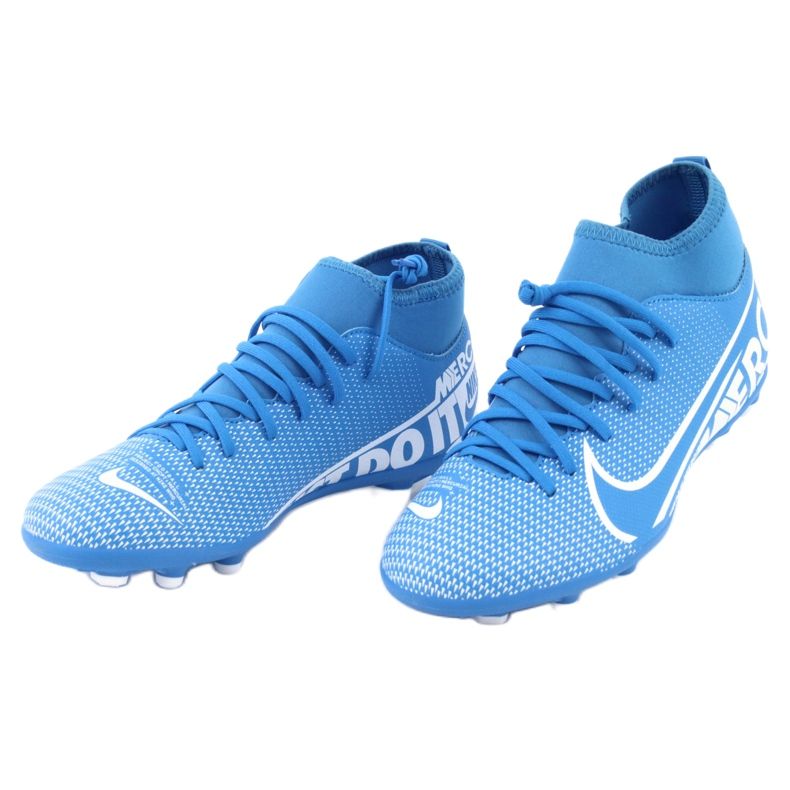 Buty piłkarskie Nike Mercurial Superfly 7 Club FG/MG Jr AT8150-414 niebieskie 2