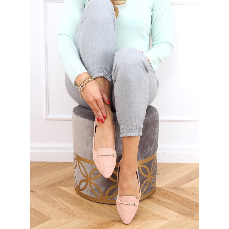 Mokasyny migdałowe noski różowe 3C-6 Pink 2