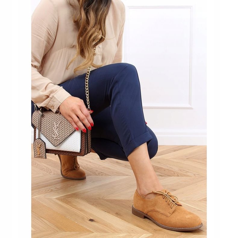 Mokasyny sznurowane camel G325 Camel brązowe 1