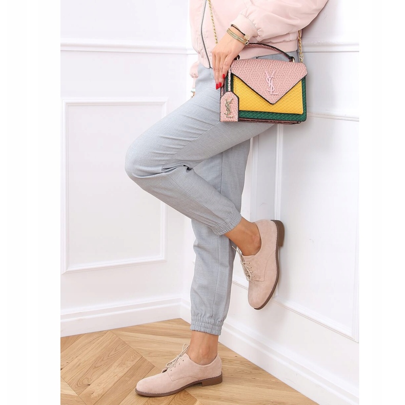 Mokasyny sznurowane różowe G325 Pink 1