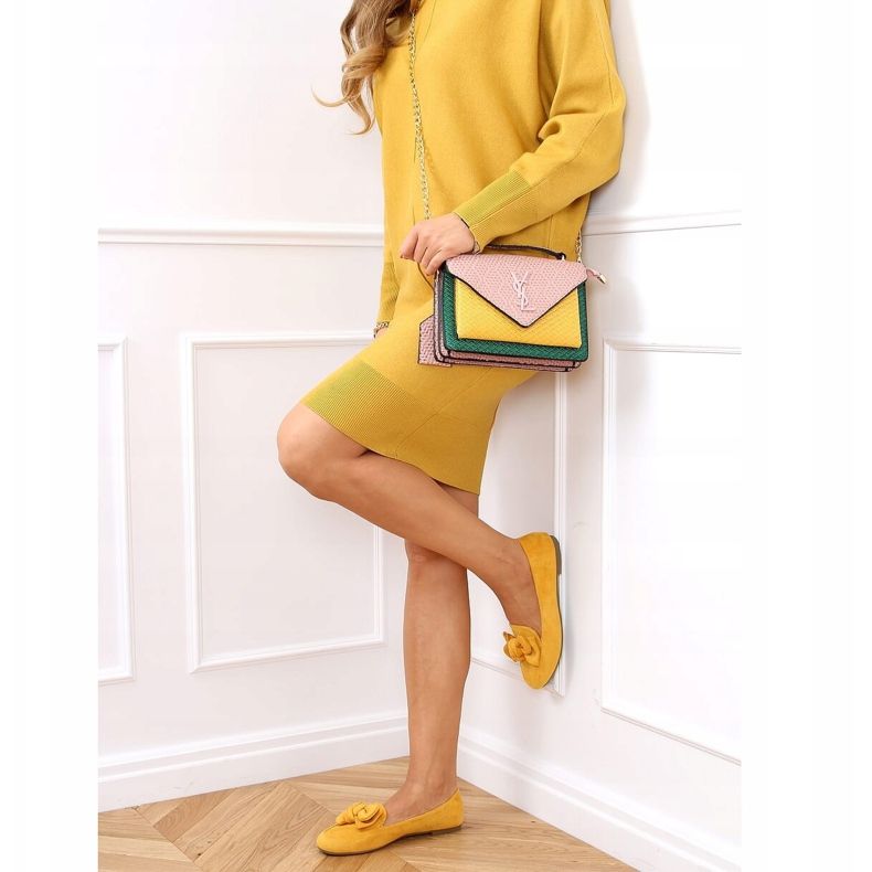 Mokasyny damskie miodowe 9086 Yellow żółte 1