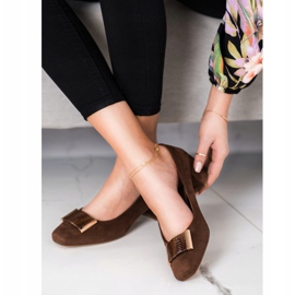 Czółenka Na Niskim Słupku Sergio Leone brązowe 2