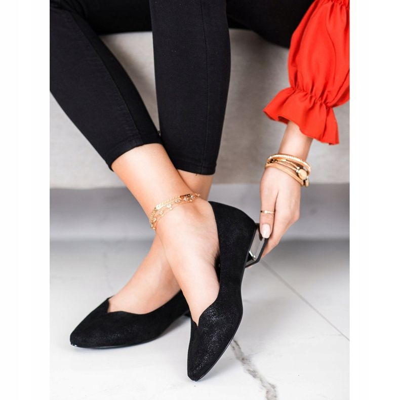 Czółenka Ze Srebrnym Obcasem VINCEZA czarne 1