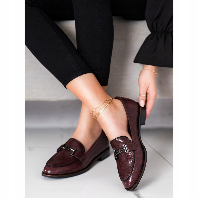 Półbuty Snake Print Sergio Leone czerwone 1