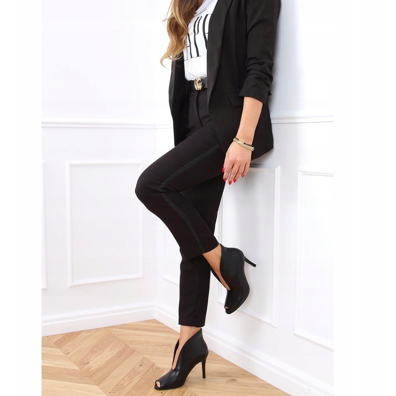 Botki open toe czarne 9501 Black 1