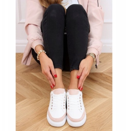 Trampki damskie białe 6110 Pink 1