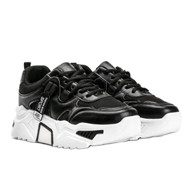 Czarne sneakersy na grubej podeszwie Cristina 1