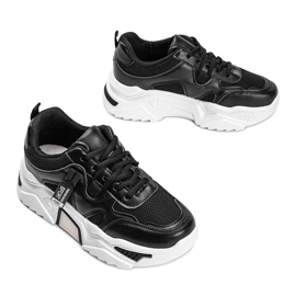 Czarne sneakersy na grubej podeszwie Cristina 2