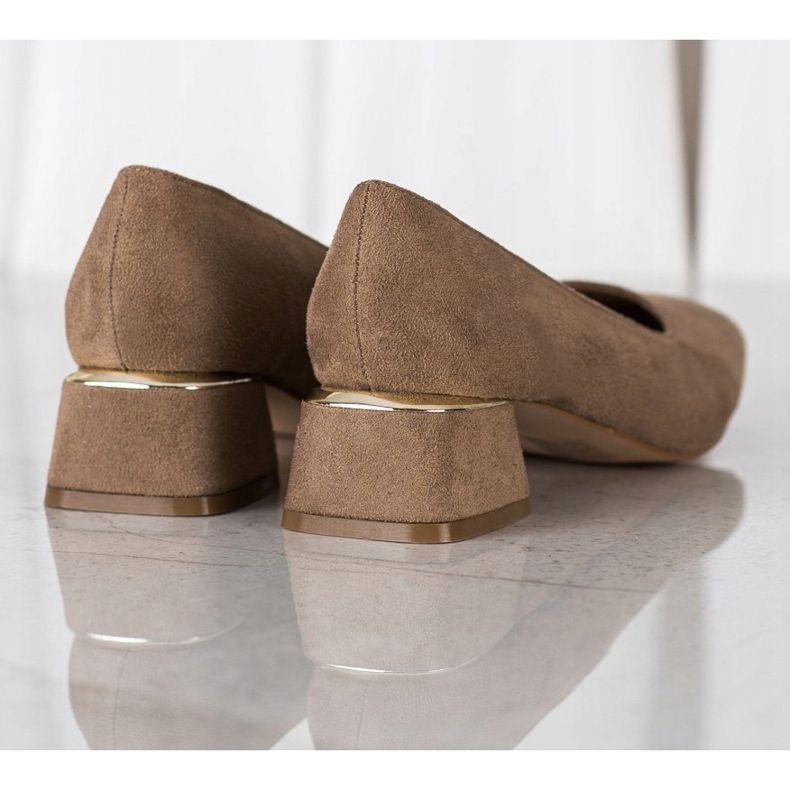 Filippo Czółenka Na Szerokim Obcasie brązowe 1