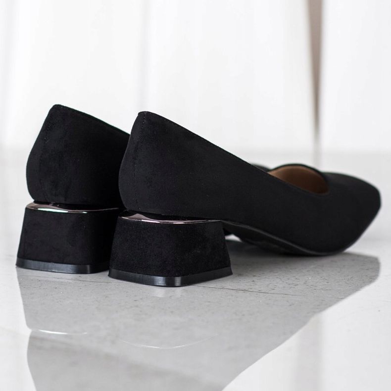 Filippo Czółenka Na Szerokim Obcasie czarne 1