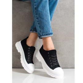 SHELOVET Czarne Trampki Na Platformie 1