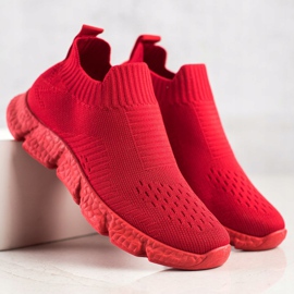 SHELOVET Modne Wsuwane Sneakersy czerwone 1