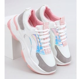 Buty sportowe białe R12YD518-11 Pink różowe 1