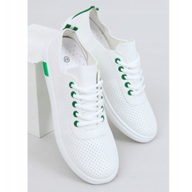 Tenisówki damskie biało-zielone LA42 Green białe 1