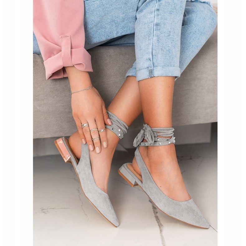 Seastar Czółenka Z Ozdobnym Wiązaniem szare 1